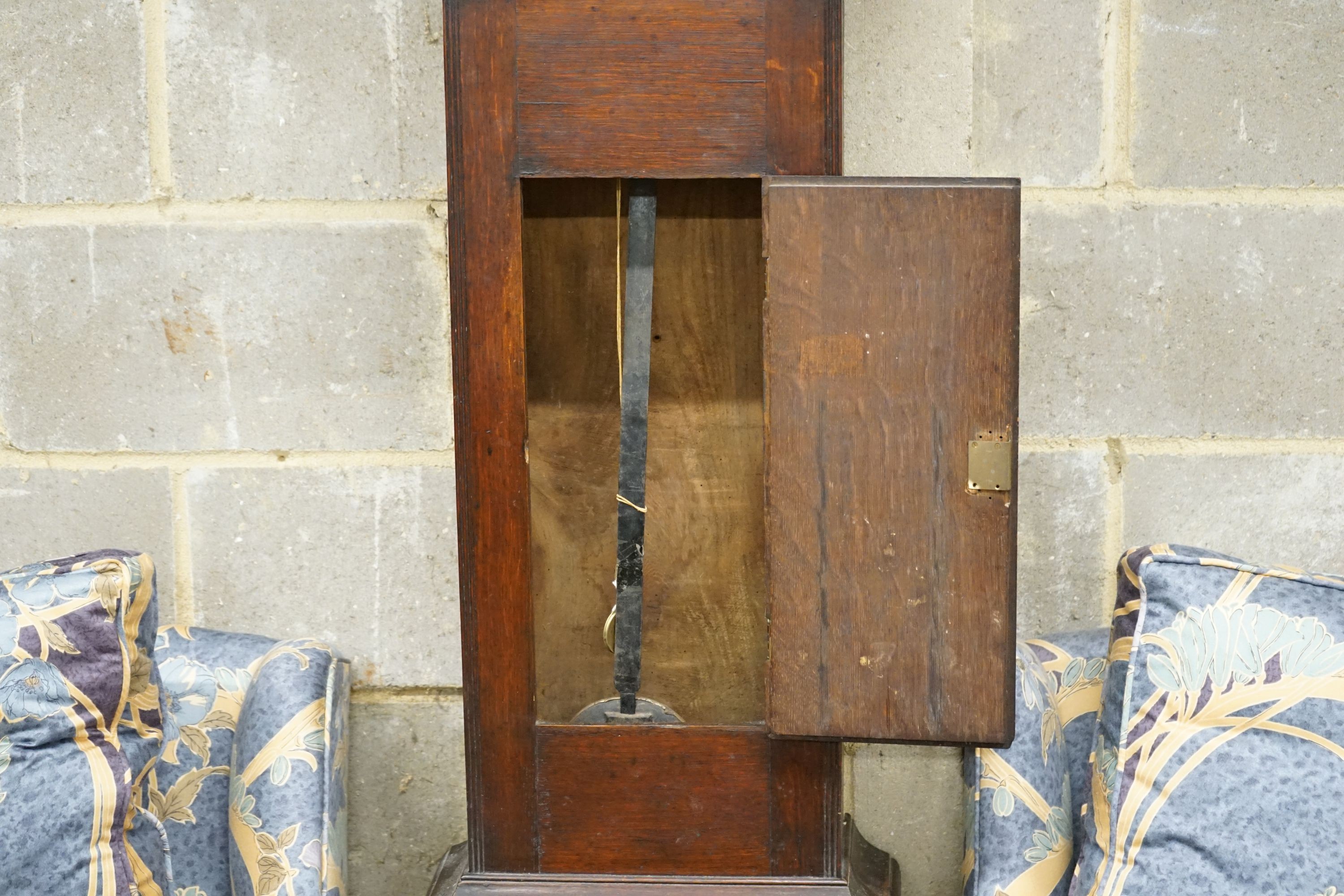 An 18th century oak eight day longcase clock, marked Sherratt, height 208cm